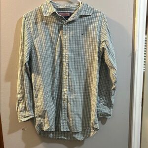 Vineyard Vines Youth Green Plaid Shirt